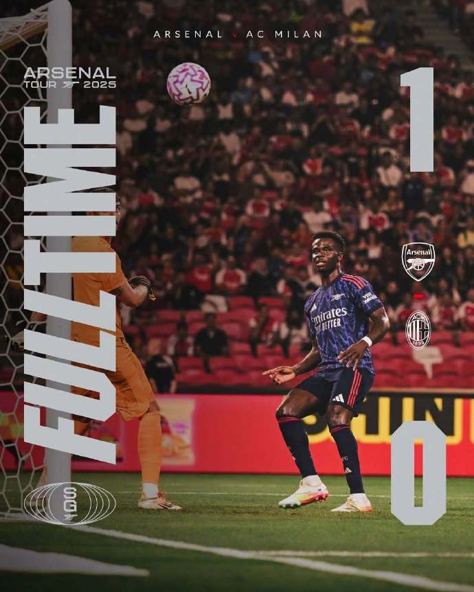 皇冠信用盘刷流水_季前赛-射门比23-3皇冠信用盘刷流水！萨卡制胜 阿森纳1-0米兰取开门红